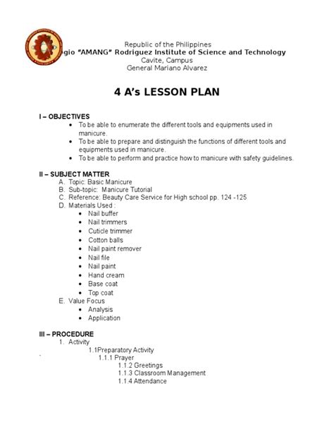 Example Of Semi Detailed Lesson Plan In Elementary Level Printable