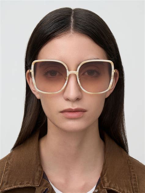 Cream Recycled Acetate Oversized Square Sunglasses Charles And Keith Us