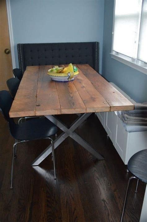 The table is crafted from solid acacia. 20 Inspirations Dining Tables With Metal Legs Wood Top ...