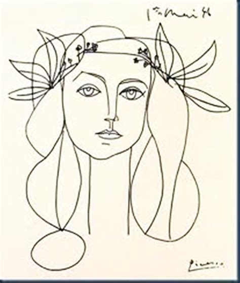Black And White Woman Portrait Lines Pablo Picasso Picasso