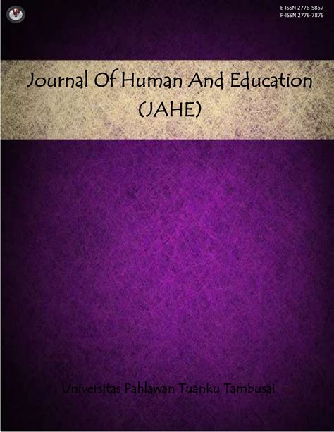 Vol 1 No 1 2021 Journal Of Human And Education Jahe Journal Of Human And Education Jahe