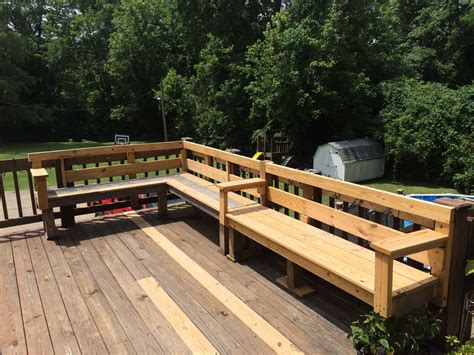 This Is The Bench I Built On My Deck Still Have To Add The Table Deck