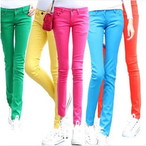 Skinny Jeans Women Colored Trousers Cheap Mid Rise Denim Jean Push Up