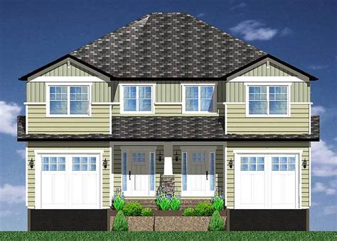 Side By Side Craftsman Duplex House Plan 67717mg Architectural
