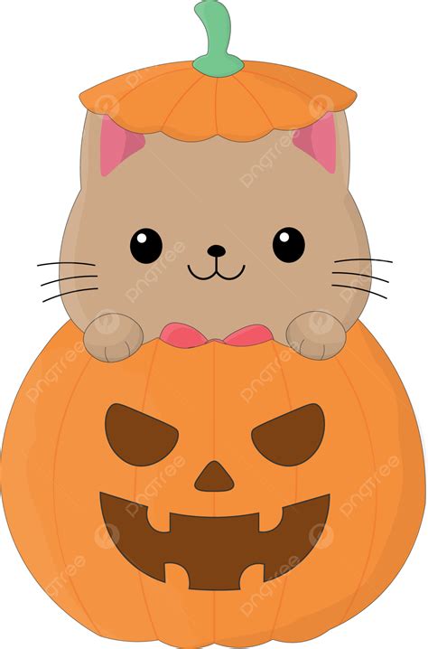 Cat In Pumpkin Pumpkin Halloween Cat Halloween Cat Cute Png And