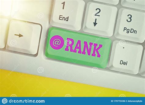 Conceptual Hand Writing Showing Rank. Business Photo Showcasing The Showing Or Things That ...