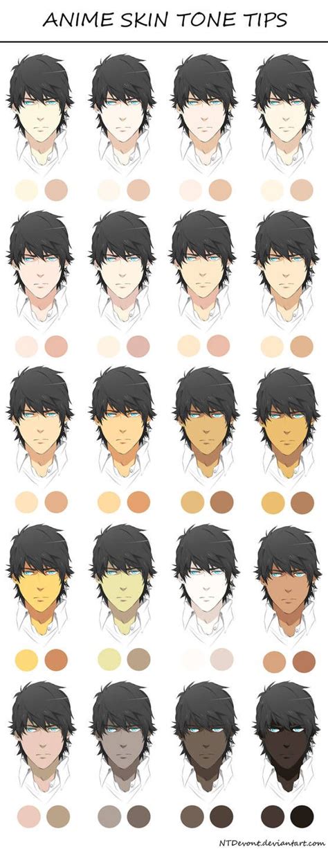 Anime Skin Tone Tips By Danzzila On Deviantart Skin Color Palette