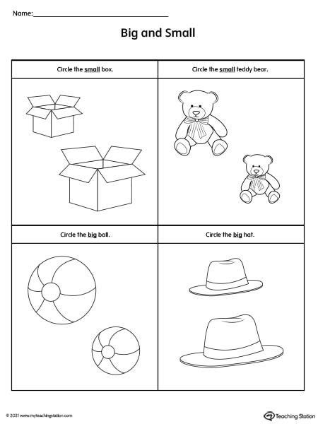 Big And Small Worksheet Objects Artofit