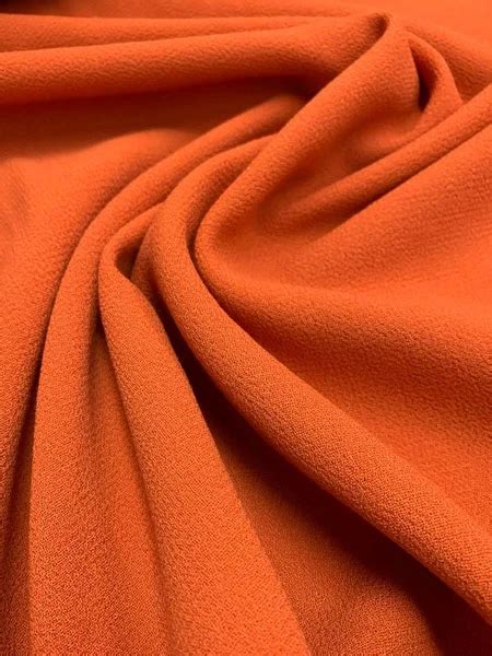 Italian Quality Double Wool Crepe Deep Orange Orange