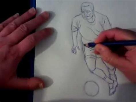 How to draw a football soccer player - YouTube