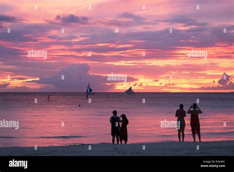 Boracay Philippines Sunset At White Beach Boracay Philippines Asia