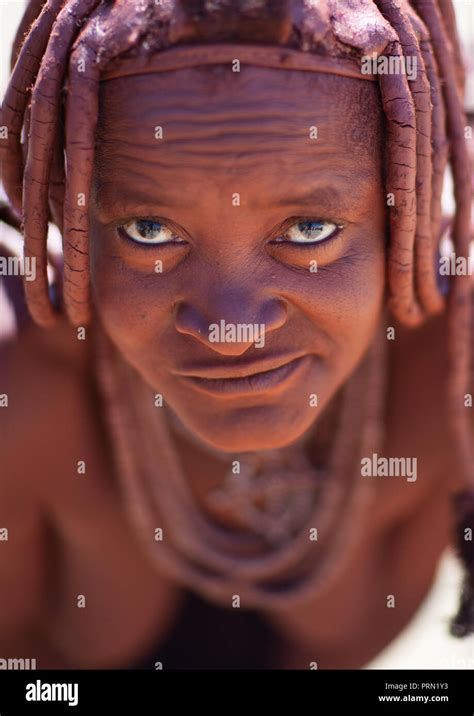 Portrait Of A Himba Tribe Woman Covered With Otjize Cunene Province