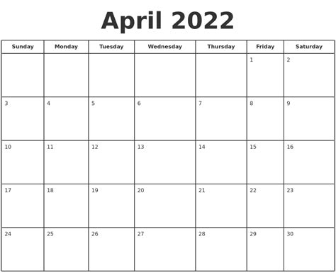 April 2022 Calendar Wiki Customize And Print