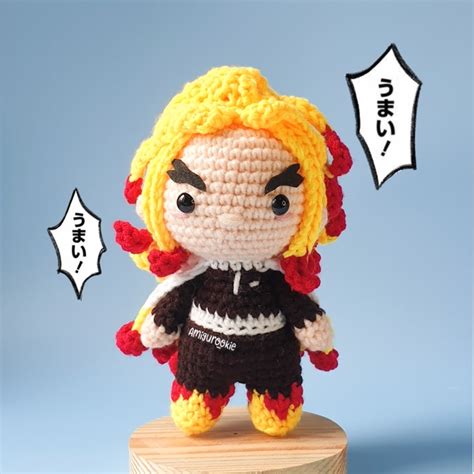 Demon Slayer Kimetsu No Yaiba Rengoku Amigurumi Crochet Doll Presyo ₱1100