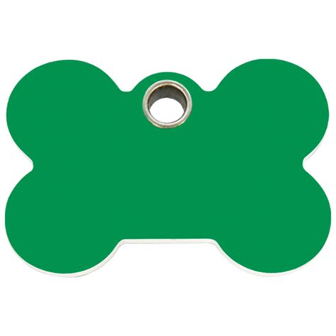 Flat Plastic Green Bone Dog Tag - Small, Medium or Large png image