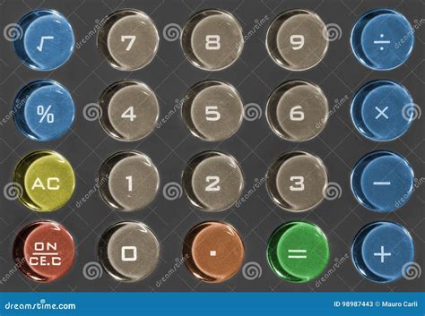 Colored Calculator Keyboard Stock Image Image Of Percent Reflection