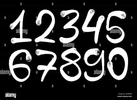 Graffiti Numbers Set Of Numbers In The Style Of Graffiti Spray Stock