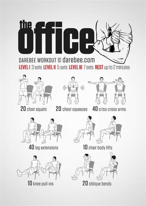 No Equipment Office Workout For All Fitness Levels Visual Guide Print