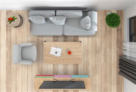 Premium Psd Top View Of Interior Living Room With Smart Tv