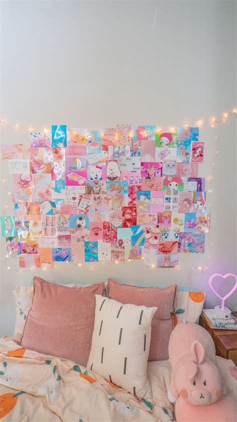 Anime Aesthetic Wall Collage Kit Kawaii Room Decor Anime Etsy Cute