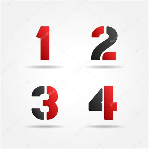 1234 3d Red Stencil Numbers Stock Vector Image By ©aquir014b 34293963