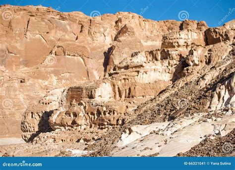 Sinai Desert In Egypt The Rocks Of The Mountains Processed By Time