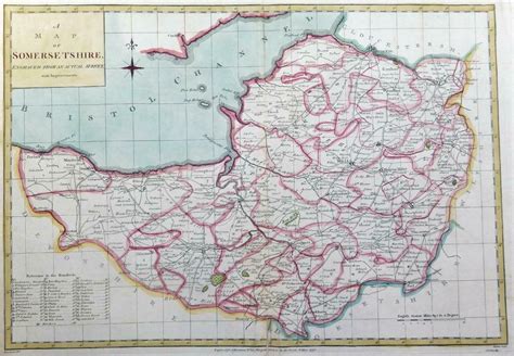 1790 Original Large Antique Map Of Somerset By Harrison Original