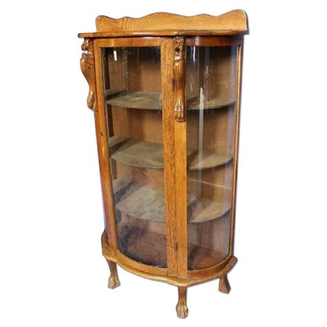 Curved curio cabinet from tonin casa design. Antique Oak Curved Curio Display China Cabinet, 1900s ...
