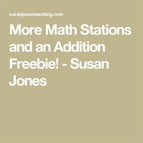 Math Centers And An Addition Freebie For First Grade Susan Jones Math Math Stations