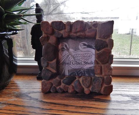 Natural River Stone Mosaic Picture Frame 3x 3 Etsy Stone Mosaic Mosaic Pictures Mosaic Frame