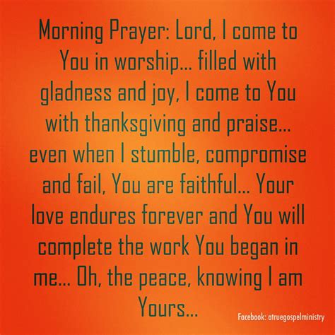 Morning Worship Prayer