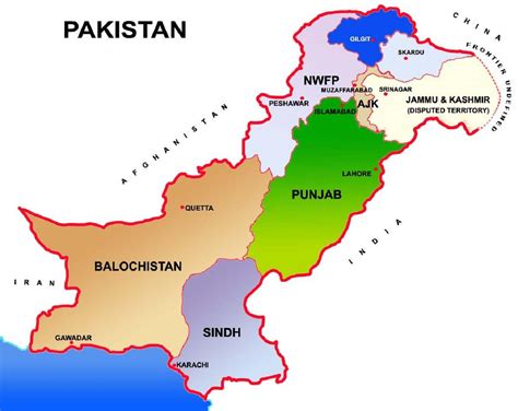 Pakistan Map Showing Provinces And Capital Cities Travel Around The