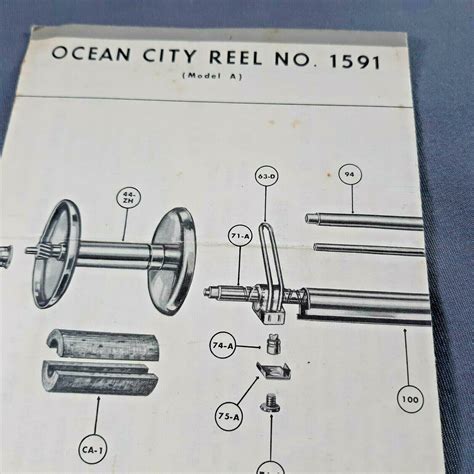 Ocean City Reel No 1591 Model A Schematics Parts Price List EBay
