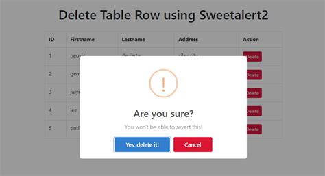 Delete Row From Table Using Ajax In Phpmyadmin Brokeasshome Com