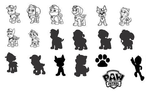Buy Paw Patrol Svg Cut Files Silhouette Clipart Vinyl Files And Download