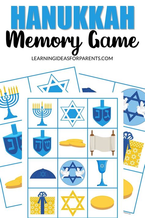 Hanukkah Memory Game Free Printable Learning Ideas For Parents In