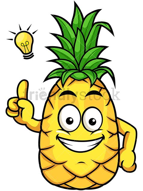 pineapple having great idea cartoon vector clipart friendlystock
