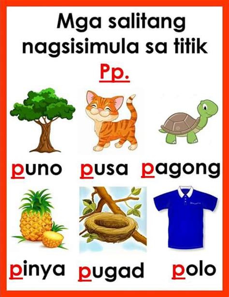 Titik Aa A Learning Filipino Tagalog Mga Salitang Nagsisimula Sa Gambaran
