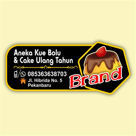 Stiker Label Kemasan Aneka Kue Bolu Layanan Design Dan Jasa Cetak