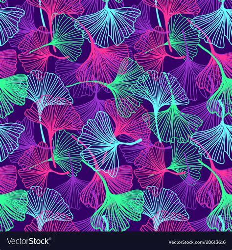 Floral Tropical Background In Neon Colors Vector Image