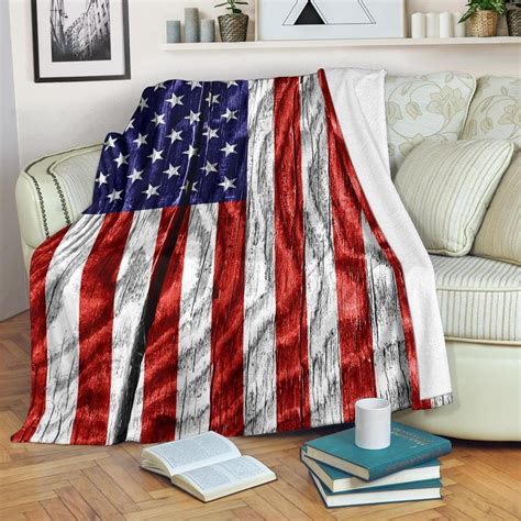 Usa Flag Blanket Red White Blue Blanket Patriot Blanket Etsy