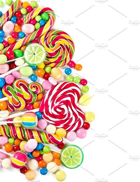 Colorful Lollipops And Candies Containing Candy Colorful And