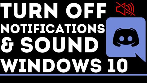 How To Turn Off Discord Notifications And Sounds On Windows 10 Youtube