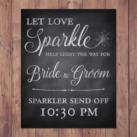 Sparkler Send Off Rustic Wedding Sign Let Love Sparkle Etsy