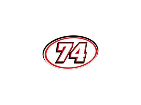 74 Racing Number Red Black Sticker 55 Width X 325 Height
