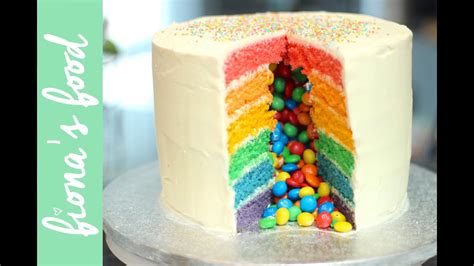 The optional ingredients are only a few of the options for cake mix cookies. Rainbow Piñata Cake Recipe | fiona's food - YouTube