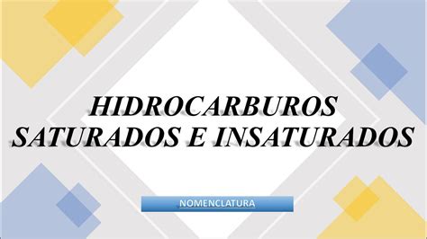 Hidrocarburos Saturados E Insaturados Nomenclatura Youtube