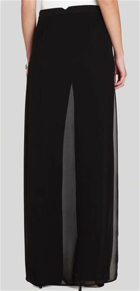 Bcbgmaxazria Maxi Skirt Pants Seth Silk In Black Lyst