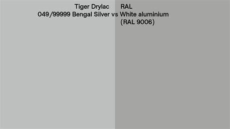 Tiger Drylac 049 99999 Bengal Silver Vs RAL White Aluminium RAL 9006