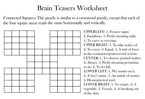 Printable Brain Teasers For Adults Brain Teaserswith Answer Key